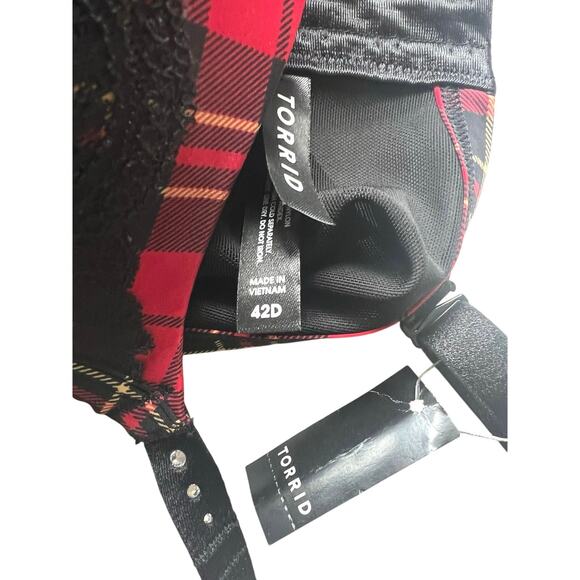 NWT Torrid Bra 42D Bustier Long Line Punk Gothic Lingerie‎ Core Rebel Vampy Lace - Picture 5 of 6